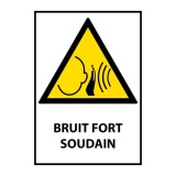 Panneau danger - Bruit fort soudain - W038 - ISO EN 7010 PVC 2 mm A4