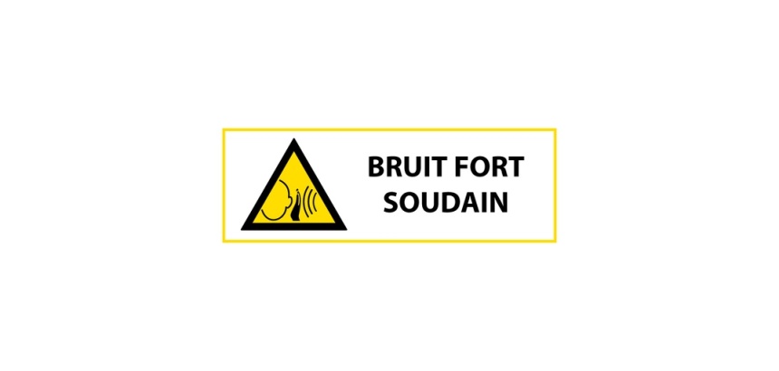 Panneau Danger W038 - Bruit fort soudain conforme ISO 7010