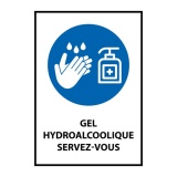 Panneau Gel hydroalcoolique servez-vous - Vertical A5 ou A4 - A5 - PVC