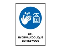 Panneau - Gel hydroalcoolique servez-vous - Vertical 210 x 148 mm (A5) Vinyle