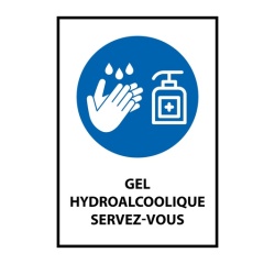 Panneau - Gel hydroalcoolique servez-vous - Vertical