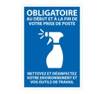 Panneau d'obligation - Règles d'hygiène - Format rectangulaire Vinyle A5
