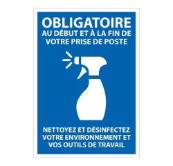 Panneau d'obligation - Règles d'hygiène - Format rectangulaire Vinyle A5