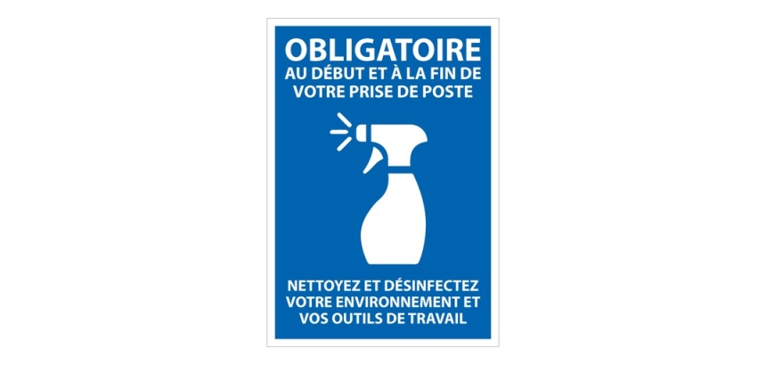 Panneau d'obligation - Règles d'hygiène - Format rectangulaire Vinyle A5