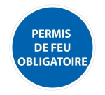 Panneau d'obligation de port d'EPI - Permis de feu obligatoire Vinyle Souple Autocollant 100 mm