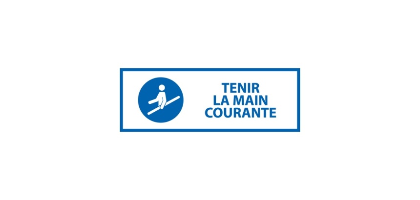 Panneau d'Obligation ISO 7010 - Tenir la main courante - M012 297 x 105 mm Vinyle Souple Autocollant
