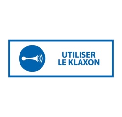 Panneau de signalétique - Utiliser le klaxon - M029 - ISO 7010 297 x 105 mm Vinyle Souple Autocollant