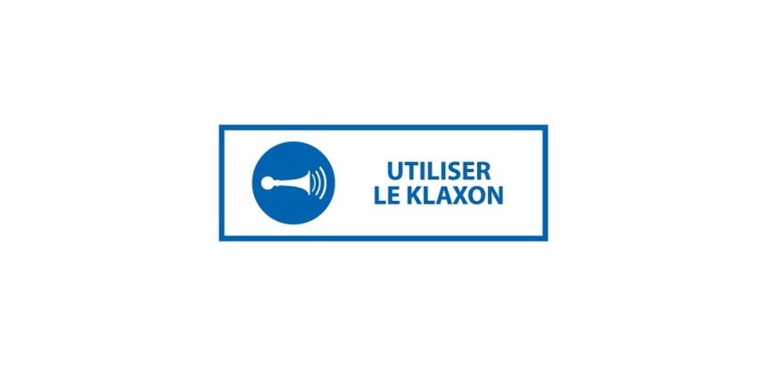 Panneau de signalétique - Utiliser le klaxon - M029 - ISO 7010 297 x 105 mm Vinyle Souple Autocollant