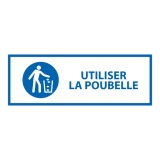 Panneau d'Obligation ISO 7010 - Utiliser la poubelle - M030 297 x 105 mm PVC 2 mm