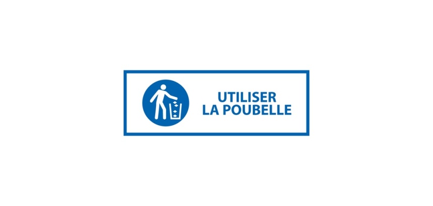 Panneau d'Obligation ISO 7010 - Utiliser la poubelle - M030 297 x 105 mm Vinyle Souple Autocollant