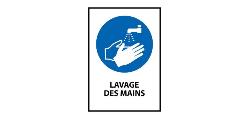 Panneau EPI - Lavage des mains obligatoire - M011 - ISO 7001 210 x 148 mm (A5) Vinyle Souple Autocollant