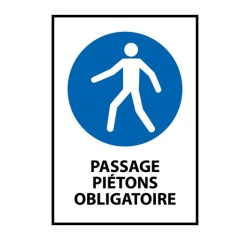 Signalétique - Passage piétons obligatoire - M024 - ISO 7010 Vinyle Souple Autocollant A5