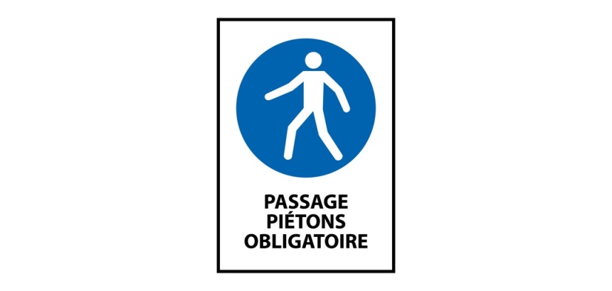 Signalétique - Passage piétons obligatoire - M024 - ISO 7010 Vinyle Souple Autocollant A5