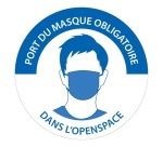Panneau obligation - Port du masque obligatoire dans l'openspace