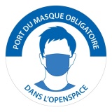 Panneau "Port du masque obligatoire dans l'openspace" - 200 mm - PVC