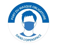 Panneau "Port du masque obligatoire dans l'openspace" - 200 mm - PVC