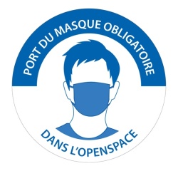 Panneau obligation - Port du masque obligatoire dans l'openspace