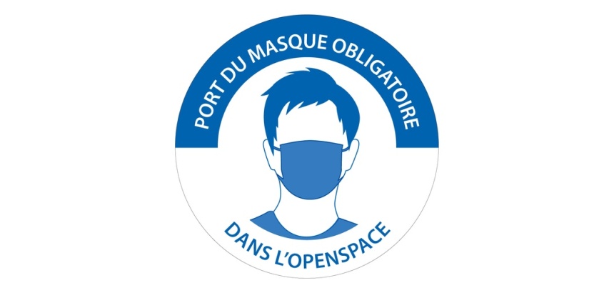 Panneau obligation - Port du masque obligatoire dans l'openspace