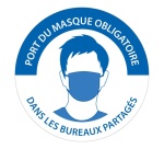 Signalétique Port du masque obligatoire bureaux partagés