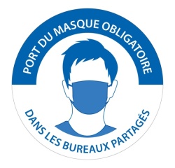 Signalétique Port du masque obligatoire bureaux partagés