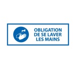 Panneau obligation - Obligation de se laver les mains - M011 297 x 105 mm Vinyle Souple Autocollant