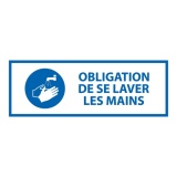 Panneau obligation - Obligation de se laver les mains - M011 450 x 150 mm PVC 2 mm