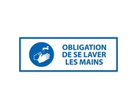 Panneau obligation - Obligation de se laver les mains - M011 450 x 150 mm PVC 2 mm