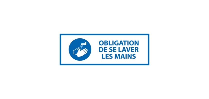 Panneau obligation - Obligation de se laver les mains - M011 297 x 105 mm Vinyle Souple Autocollant
