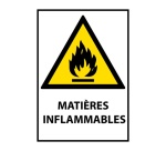 Panneau danger - Picto Matières inflammables - W021 - ISO 7010 Vinyle Souple Autocollant A5