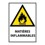 Panneau danger - Picto Matières inflammables - W021 - ISO 7010 PVC 2 mm A3