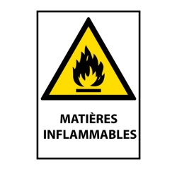 Panneau danger - Picto Matières inflammables - W021 - ISO 7010 Vinyle Souple Autocollant A5