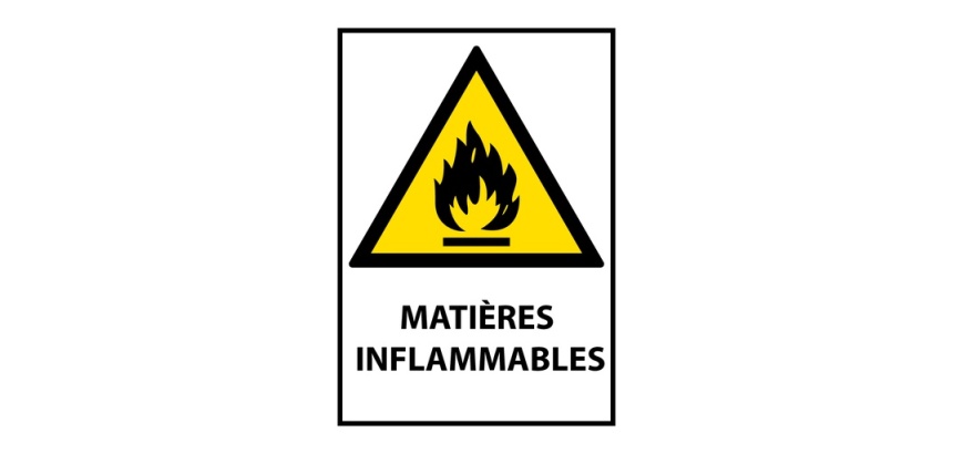 Panneau danger - Picto Matières inflammables - W021 - ISO 7010 Vinyle Souple Autocollant A5