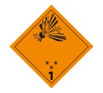 Plaque de Transport ADR - Matières et objets explosifs 100 x 100 mm Vinyle