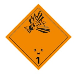 Plaque de Transport ADR - Matières et objets explosifs