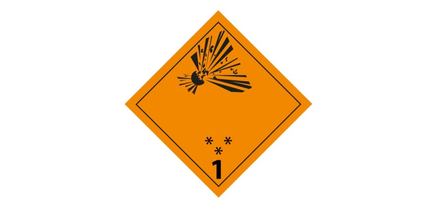 Plaque de Transport ADR - Matières et objets explosifs 100 x 100 mm Vinyle