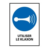 Panneau EPI - Obligation d'utiliser le Klaxon - M029 - ISO 7010 PVC à visser A4