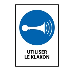 Panneau EPI - Obligation d'utiliser le Klaxon - M029 - ISO 7010