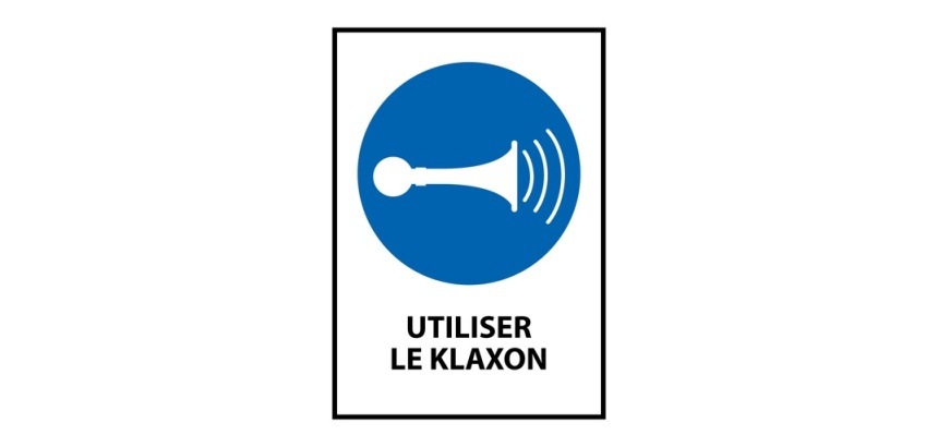 Panneau EPI - Obligation d'utiliser le Klaxon - M029 - ISO 7010 Vinyle Souple Autocollant A5