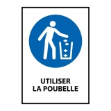 Panneau signalétique Utiliser la poubelle – M030 – Norme ISO 7010 PVC 2 mm A3