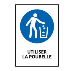Panneau signalétique Utiliser la poubelle – M030 – Norme ISO 7010