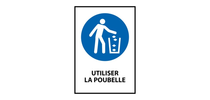 Panneau signalétique Utiliser la poubelle – M030 – Norme ISO 7010