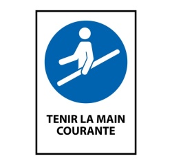 Panneau EPI - Obligation de tenir la main courante - M029 Vinyle Souple Autocollant A5