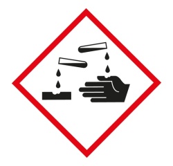 Lot d'étiquettes adhésives GHS05 - Danger Matières corrosives - Vinyle