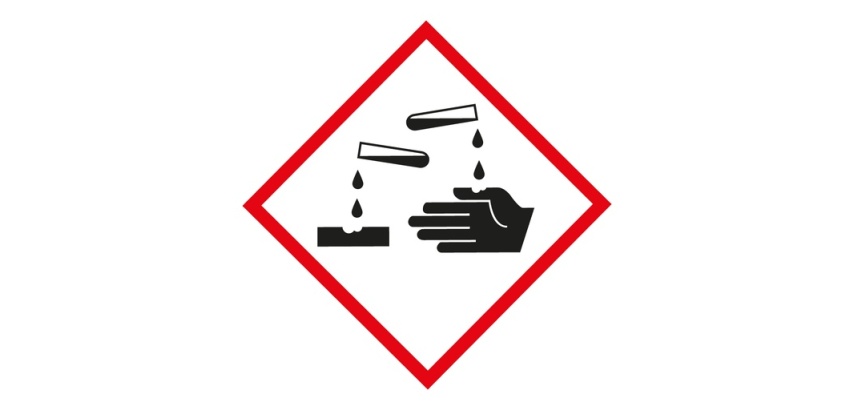 Étiquettes CLP SGH05 Matières corrosives – Adhésives