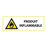 Panneau danger - Matières Inflammables - W021 - ISO 7010 450 x 150 mm PVC 2 mm