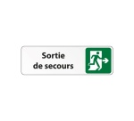 Sortie de secours à droite – Panneau adhésif PVC 150 x 47 mm Blanc