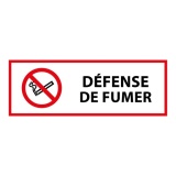 Panneau d'interdiction - Défense de fumer - P002 - ISO 7010 297 x 105 mm PVC 2 mm