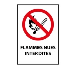 Panneau d'interdiction - Flammes nues interdites - P003 - ISO 7010 Vinyle Souple Autocollant A5