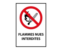 Panneau d'interdiction - Flammes nues interdites - P003 - ISO 7010