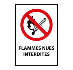 Panneau d'interdiction - Flammes nues interdites - P003 - ISO 7010 Vinyle Souple Autocollant A5
